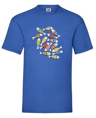 FRUIT OF THE LOOM T-shirt με στάμπα K2102 ΜΠΛΕ ΡΟΥΑ